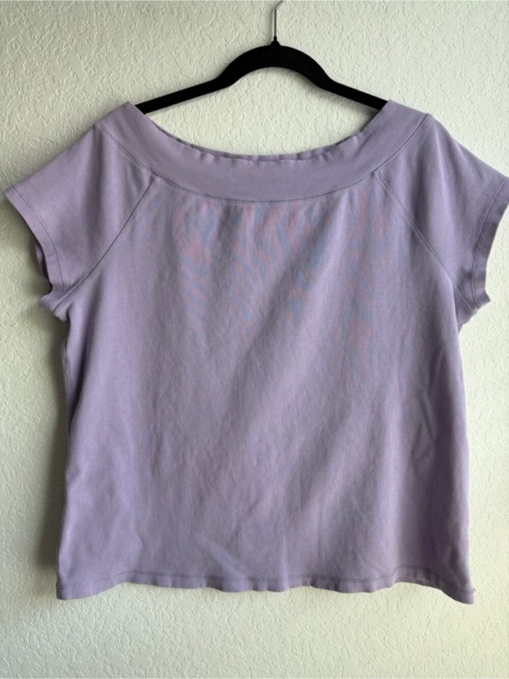 Lilac Short Sleeve Boatneck Top